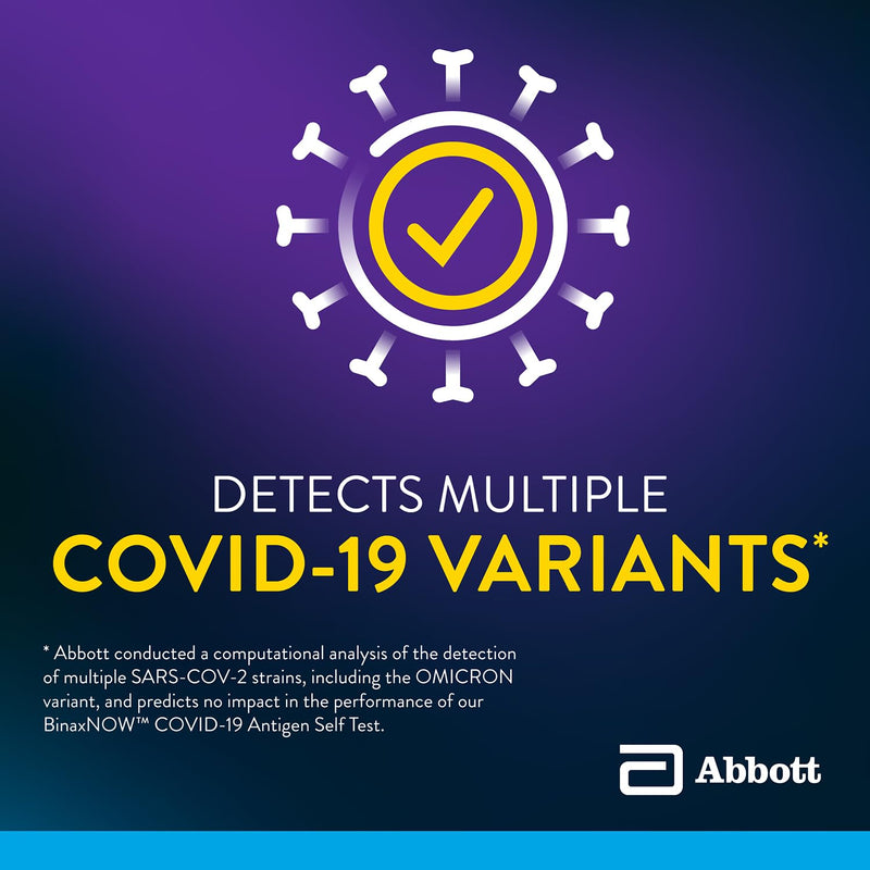 [Australia] - BinaxNOW COVID-19 Antigen Self Test, 1 Pack, 4 Tests Total, COVID Test With 15-Minute Results Without Sending to a Lab, Easy to Use at Home 4 Test Total 