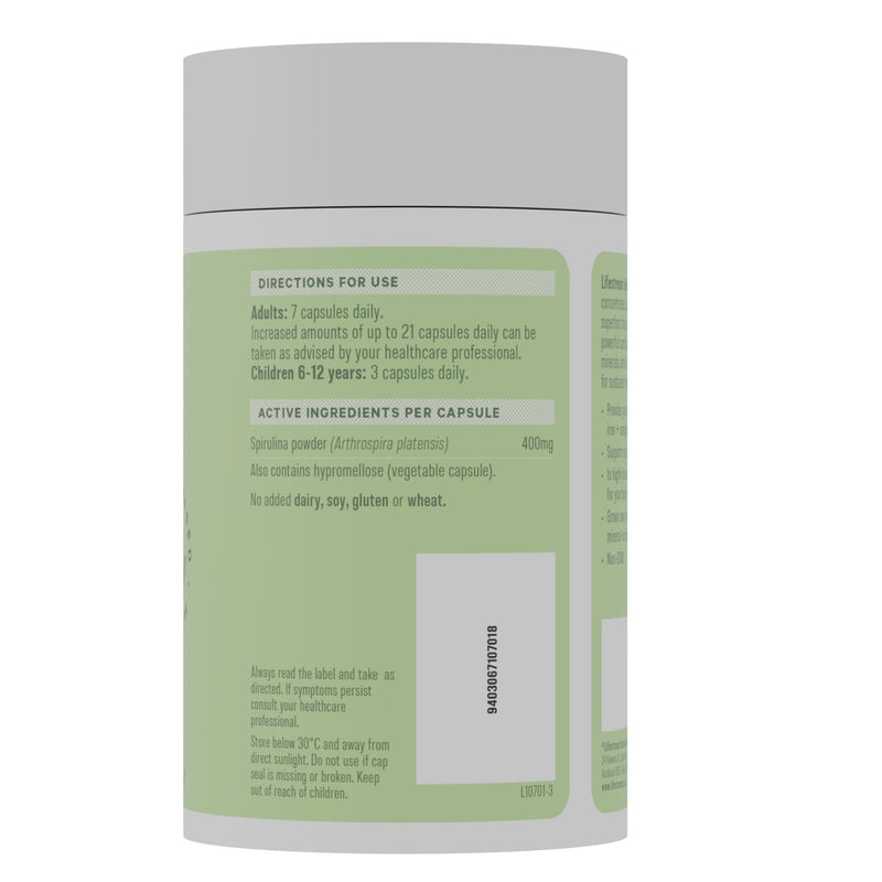 LIFESTREAM Nutrient Rich Bioactive Spirulina Balance | 200 Capsules | Pure Source | from New Zealand | Detox | Immune System | Energy Boost | 500MG |