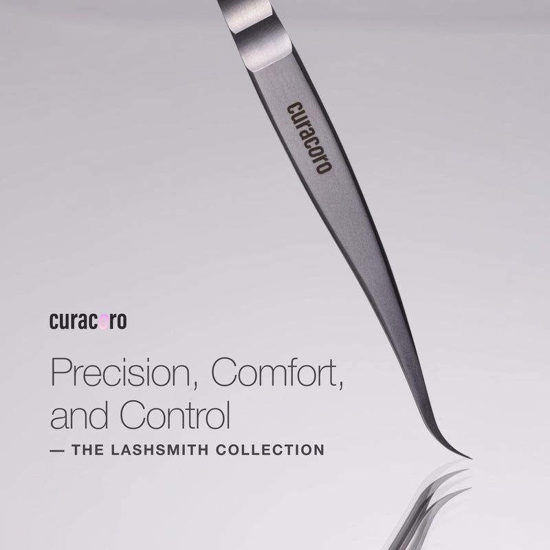 Curacoro EyeLash Tweezers - LashSmith Fine-tipped Lash Application Tool - Straight Isolation Tweezer for Every Lash Set Straight Isolation - Stellaris