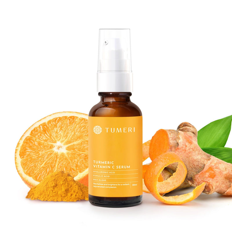 TUMERI Turmeric Vitamin C Face Serum – Facial Skin Care Vitamin C and Turmeric Serum for Dark Spots and Dark Circles – With Vitamin C + E and Ferulic Acid – 1 Fl oz