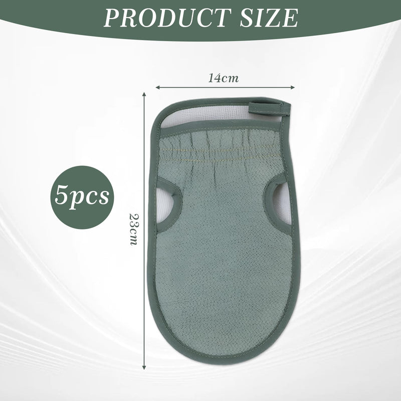 [Australia] - Pack of 4 peeling gloves, body peeling gloves, exfoliating gloves, hammam peeling gloves for hammam, sauna, shower, body peeling (Nordic green) 