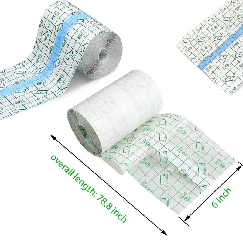 [Australia] - Tattoo Aftercare Bandage Roll 6"x 2 Yard - Waterproof Transparent Film For Tattoo Initial Healing And Skin Repair Adhesive Tattoo Supply Wrap 6 x 72 Inch 