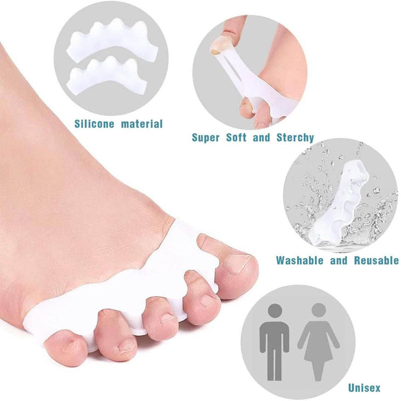 [Australia] - Toe Separator Hallux Valgus Silicone, Pack of 4 Toe Separators, 1 Piece Correction Bandage, Toe Separator, to Relieve Hallux Valgus Pain, Suitable for Men and Women 