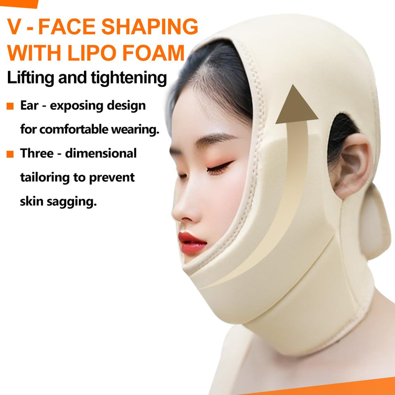 V-Line Mask Chin Up Mask V Shaped Face Mask Chin strap Thread Lifting Face Mask for Post-Surgery Skin Tightening V-Shaped Face Shaping and Double Chin Reduction