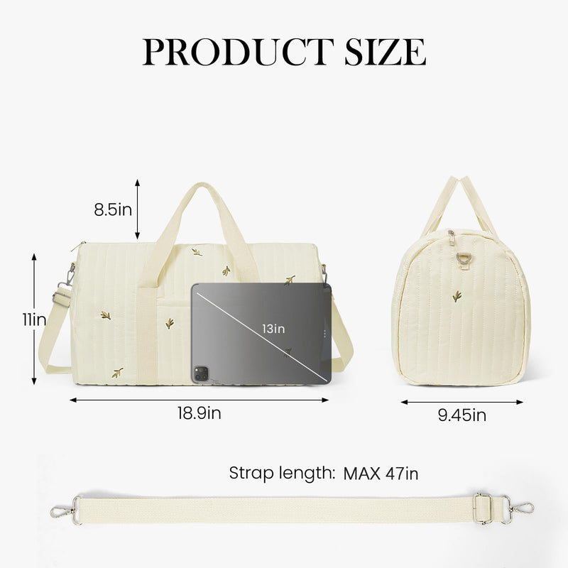 Quilted Duffle Bag for Women Teddy Bear Duffel Bags for Travel Cute Weekender Bags Baby Hospital Bag M-bear