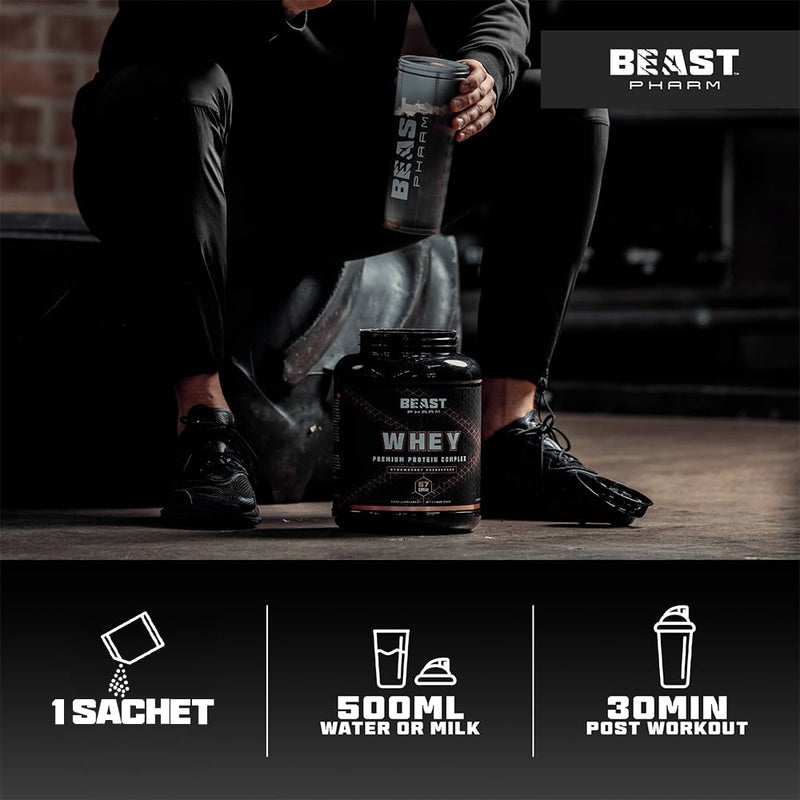 Beast | Protein Shaker Bottle + Whey Protein Powder Samples | 6 Sachets + 1000ml Shaker Gym Gift Set Sample Packs Sample Pack (6 Sachets + 1000ml Shaker)