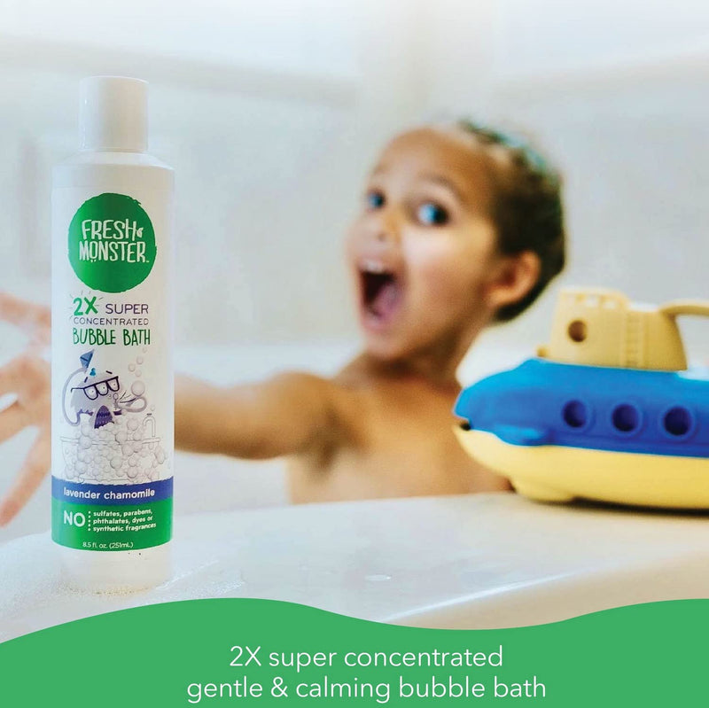 [Australia] - Fresh Monster Kids Foaming Bubble Bath | Hypoallergenic, Natural for Kids & Toddlers | Super Concentrated | Soothing Lavender Scent | Bath Time Essentials 8.5 Fl Oz (Pack of 1) 