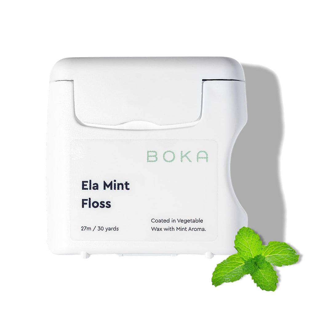 Boka Ela Mint Woven Dental Floss, Made from Natural Vegetable Wax, Teflon-Free, 30 Yards of Waxed Floss (Pack of 1)