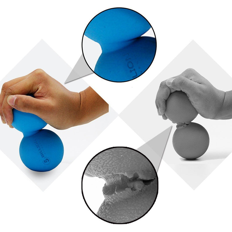 [Australia] - 5BILLION Peanut Massage Ball - Double Lacrosse Massage Ball & Mobility Ball for Physical Therapy - Deep Tissue Massage Tool for Myofascial Release, Muscle Relaxer, Acupoint Massage (blue) Blue-50 Hardness 