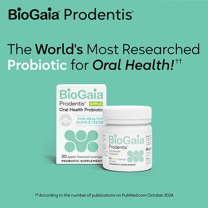 [Australia] - BioGaia Prodentis 3-Pack | Dental Probiotic Lozenges | Promote Healthy Gums & Teeth | Defend Against Dental Problems | Replenish Oral Microbiome | Improve Oral Health | Apple Flavor | 90 Day Supply 