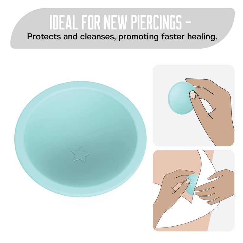 [Australia] - Base Laboratories Nipple Piercing Aftercare Soaker Set | Hands-Free Nipple Piercing Cleaner | Nipple Piercing Kit for Women | Cracked Nipple Care | 2 Silicone Cups 2 Count (Pack of 1) 