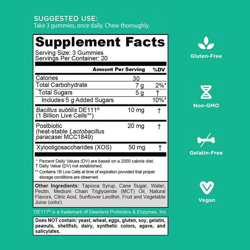 [Australia] - Goli Nutritional Supplement, Pre+Post+Probiotics Gummy - 60 Count - World's First 3-in-1 Gluten-Free, Vegan, Non-GMO, and Gelatin-Free. Watermelon 60 Count (Pack of 1) 