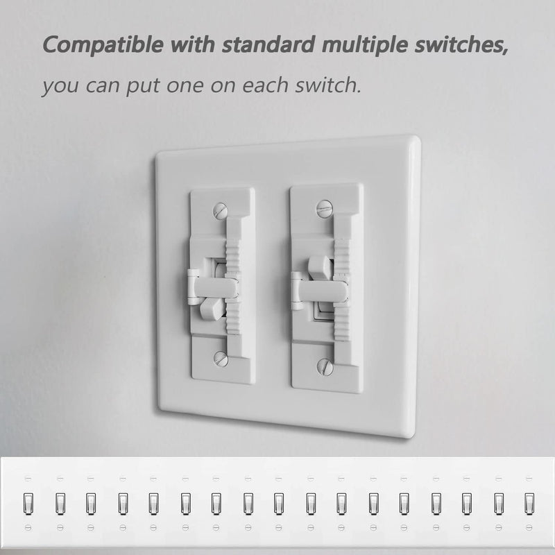 [Australia] - Light Switch Guard, ILIVABLE Child Proof Wall Switch Plate Protects Your Lights or Circuits from being Accidentally Turned On or Off by Children and Adults (White, 2 Pack) White 