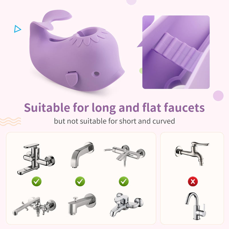 [Australia] - Bathtub Faucet Cover for Baby Bath Spout Cover, Kids Shower Head Protector Bathtub Spout Guard Toddlers Protection Accessories(Whale-Purple) Purple Whale 