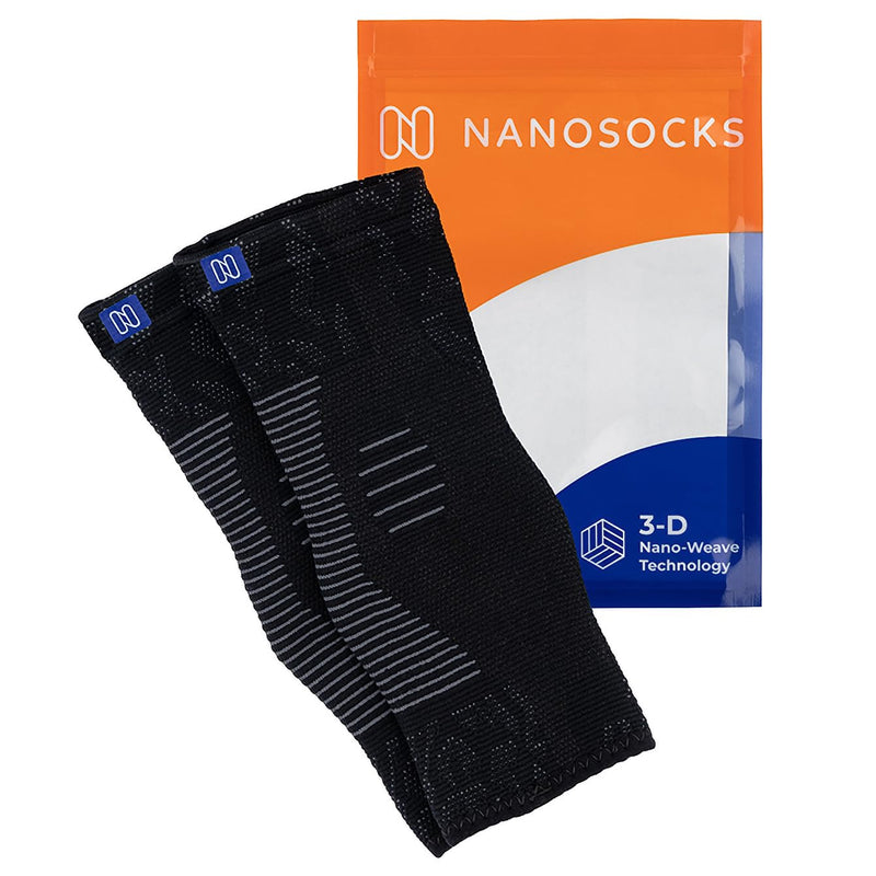 [Australia] - Compression Socks (Pair) - Nylon & Spandex Toeless Support for Plantar Fasciitis, Neuropathy, Foot Pain Relief Medium Black 