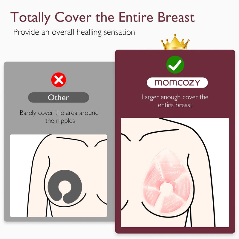 [Australia] - Momcozy Larger Breast Therapy Packs, Hot and Cold Breast Pads with 2 Soft Covers, Breastfeeding Essentials for Relieve Clogged Ducts, Nipple Pain, Engorgement, 2 Pack pink 