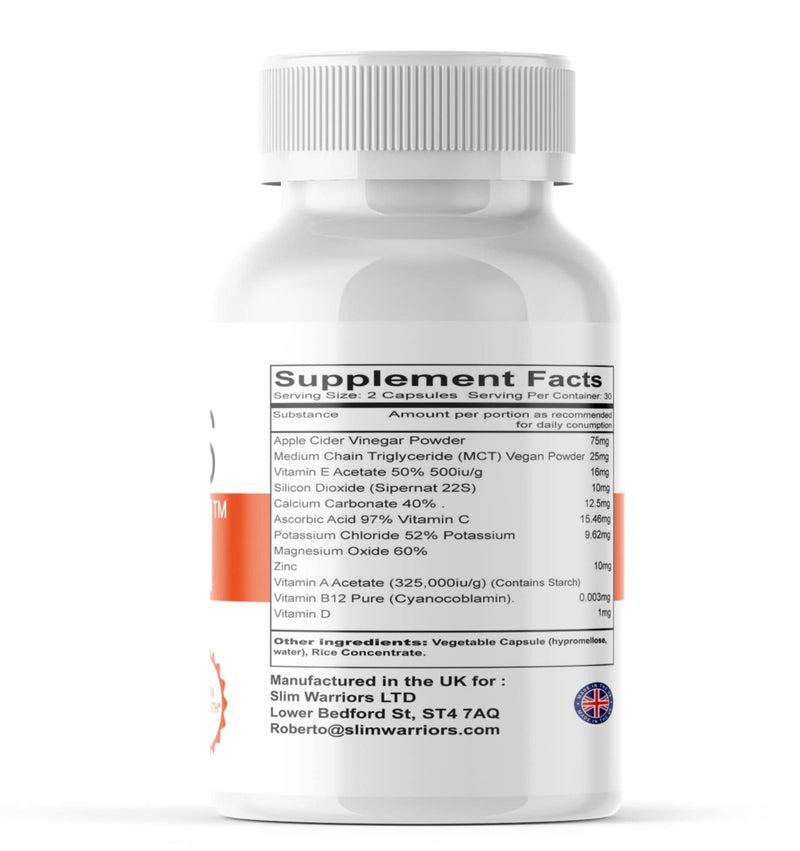 Citrus Burn Thermogenic Blend Capsules – Apple Cider Vinegar, MCT, Vitamins & Minerals – Extra Strength Formula – 60 Vegan Capsules – Food Supplement - New & Sealed
