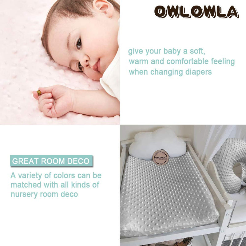 [Australia] - Owlowla Changing Pad Cover,Soft Minky Dots Changing Table Sheets for Baby Boy and Girl 2Pack (Pink&Cream) Pink&Cream 