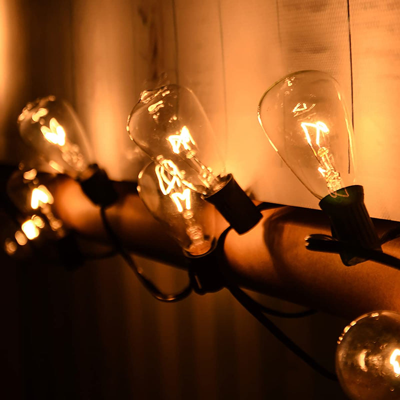 [Australia] - ST38 Edison Replacement Light Bulbs, 7W Clear Glass String Lights for Outdoor Patio Garden Wedding Decor, C7/E12 Screw Base, 10 Pack St38 