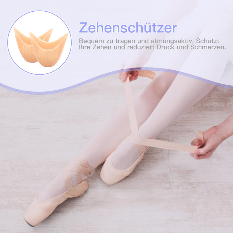 [Australia] - ZYNERY 6 pairs of silicone toe protectors, ballet pointe shoes protectors, gel toe caps, pointe shoes protectors, ballet shoes silicone toe pads, ballet toe pads for ballet shoes 