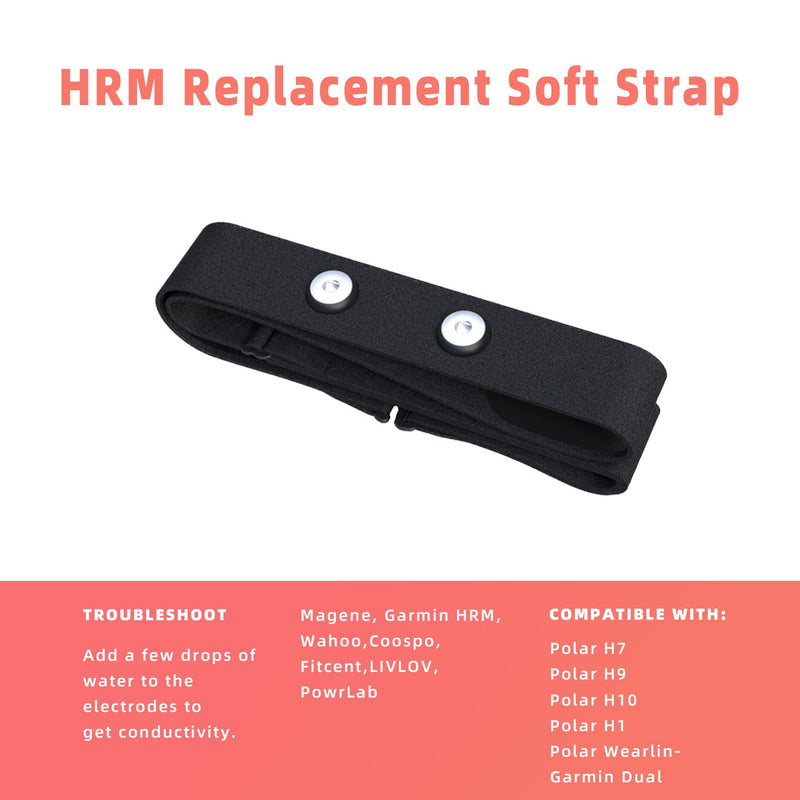 [Australia] - FITCENT Heart Rate Monitor Chest Replacement Strap Compatible with Polar H10 H9 H7, Adjustable Soft HR Belt Work for Polar Heart Rate Sensor Black 