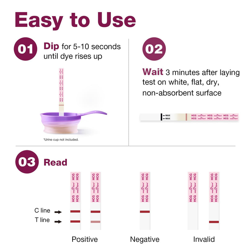 easy@Home 10 Pack hCG Pregnancy Test Strips, Early Detection | Home pregnancy tests with 10 individually sealed hCG strips and easy-to-read results for convenient testing. 10 Count (Pack of 1)