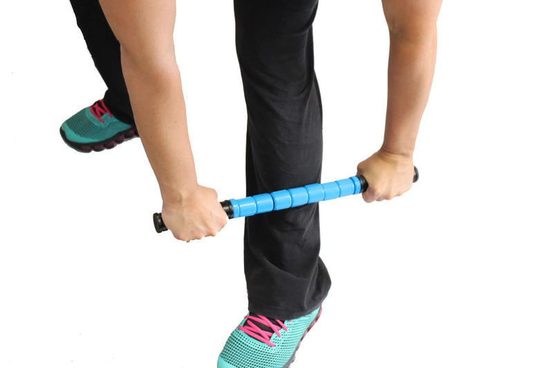 [Australia] - Advanced Series - The Stick Massage Roller Muscle Roller Stick for Muscles - Fitness Answered Training - 16.75" Stainless Steel Core - Large Roller Gap Great for Neck and Back Advanced Blue 