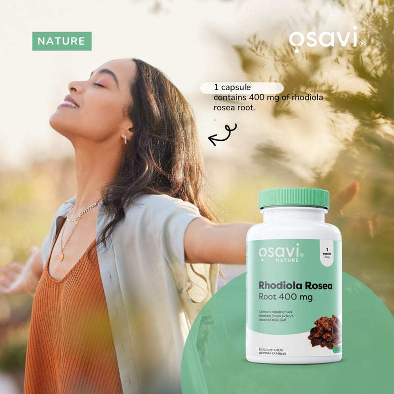 Osavi Rhodiola Rosea Root 400mg – 120 Vegan Caps | Adaptogenic Support for Reducing Stress–Induced Fatigue and Enhancing Mental & Physical Wellbeing 120 count (Pack of 1)