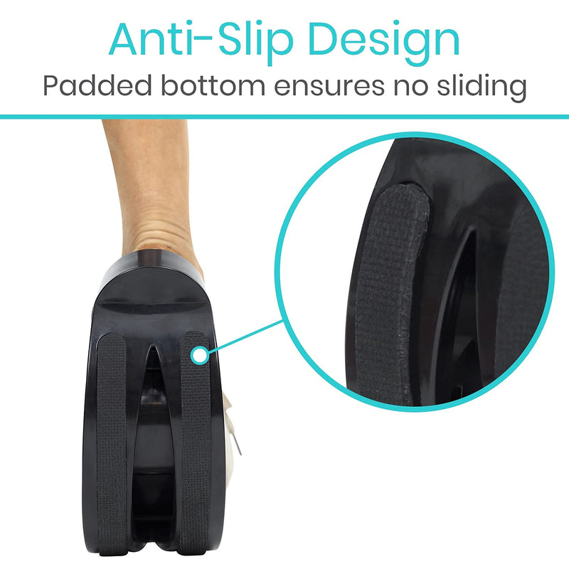 [Australia] - Vive Adjustable Calf Stretcher - Foot Rocker for Plantar Fasciitis - Achilles Tendon and Ankle Stretching Device - Calf Exerciser & Strengthener for Pain Relief & Prevention - Recovery Equipment Black 