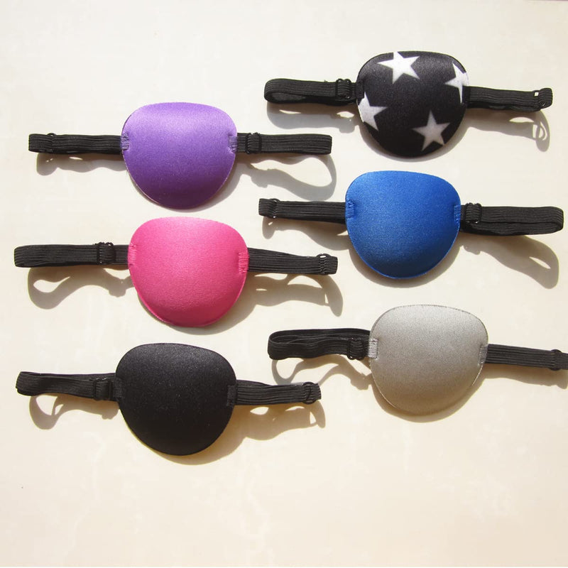 [Australia] - 6PCS Eye Patch, Adjustable Soft Eye Patches for Adults and Kids,Medical Eyepatch,Amblyopia Lazy Eye Patches for Left or Right Eyes, 6 Colors 