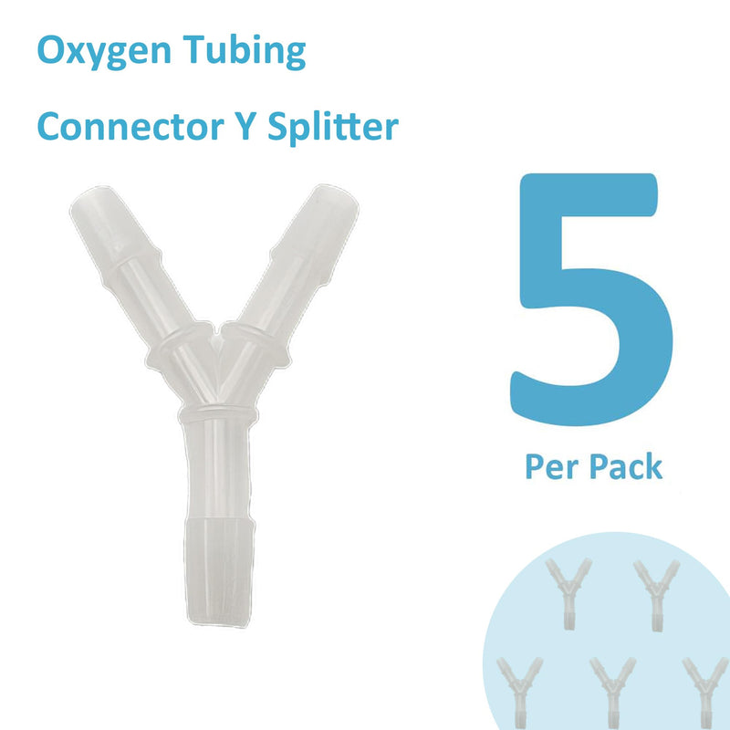 [Australia] - CINOCA-5PCS Per Pack -Oxygen Tubing Connectors Y Splitter - Oxygen tube connectors, Compatible with Most Standard Oxygen Tubing - Ideal for Home Oxygen Therapy 