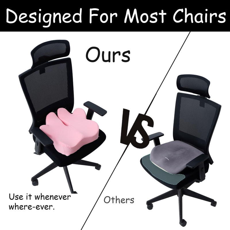 [Australia] - King Mills Plus Size Coccyx Cushion for Tailbone Pain, Office Chair Cushion for Butt, Ideal as Cushion Lab Pillow and Butt Cushion for Long Sitting with Two Replaceable Cover 