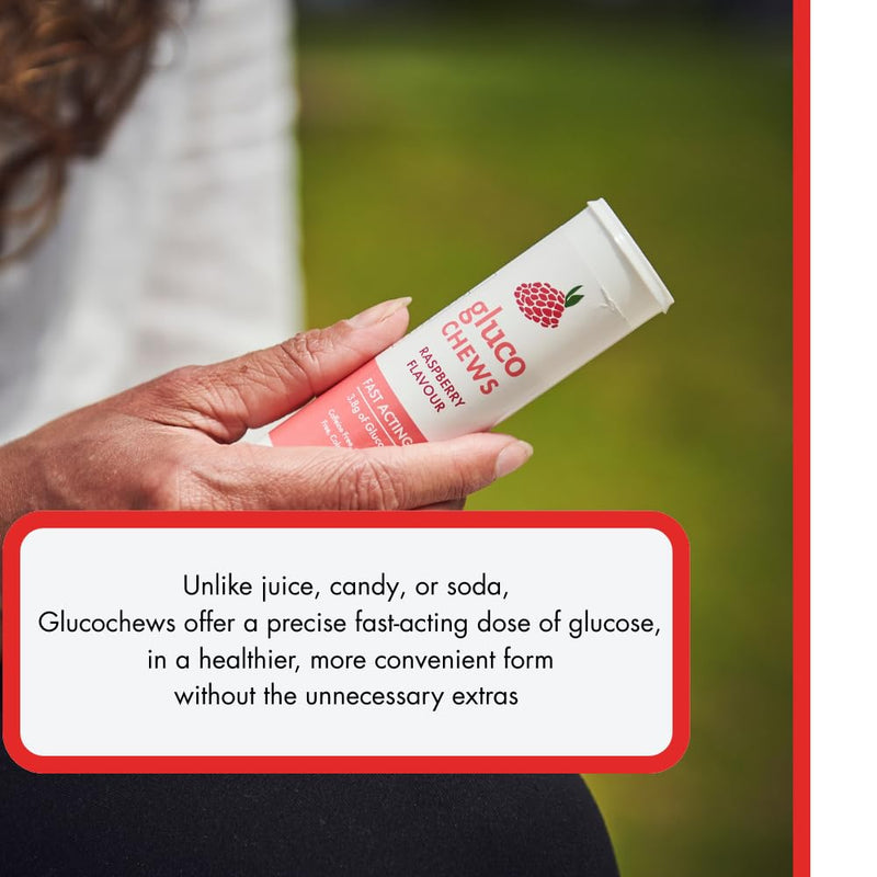 [Australia] - Glucochews Raspberry Glucose Tablets ‚Äì 60 Tablets (10 per Tube, 6 Pocket-Sized Tubes) ‚Äì 3.8g Fast-Acting Glucose Each ‚Äì Boosts Energy ‚Äì Gluten-Free, Fat-Free, Caffeine-Free 
