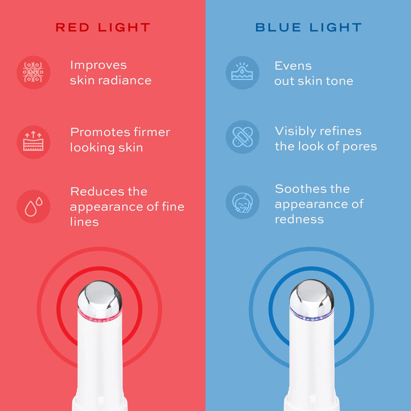 Eye & Face Wand/Tool – Heated Eye Wand with Vibration for Puffiness, Tired Eyes, Brighter Under Area, Redness Relief, Product Absorption, Smoother Skin & Relaxing Massage White