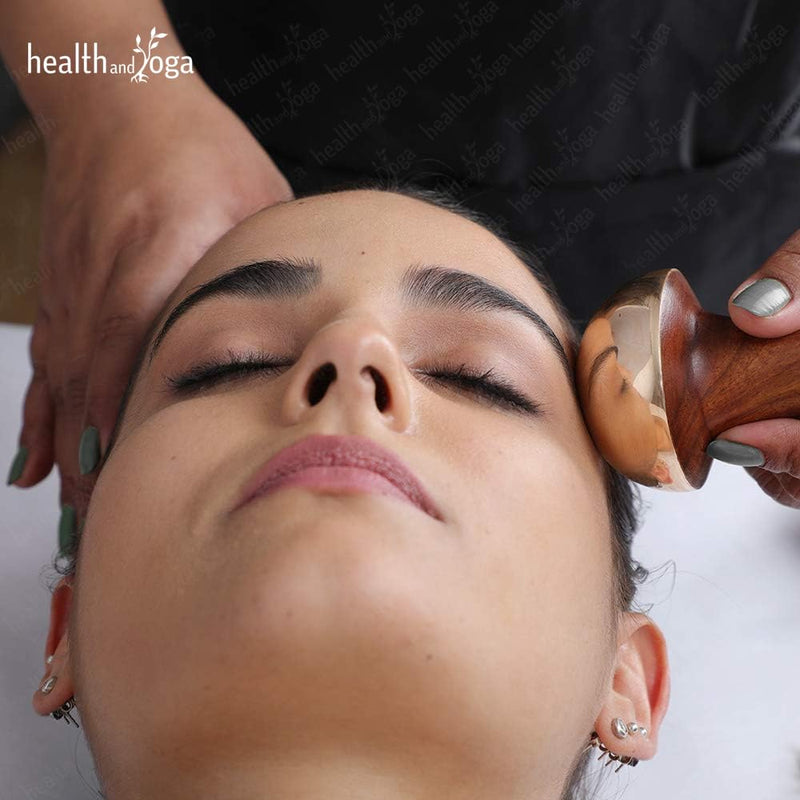 HealthAndYoga™ BronzLift Kansa Face Massager and Kumkumadi Face Oil Trial Vial - Kansa Wand Ayurveda Benefits of Bronze - Skin Lustre (Single Dome) Single Dome