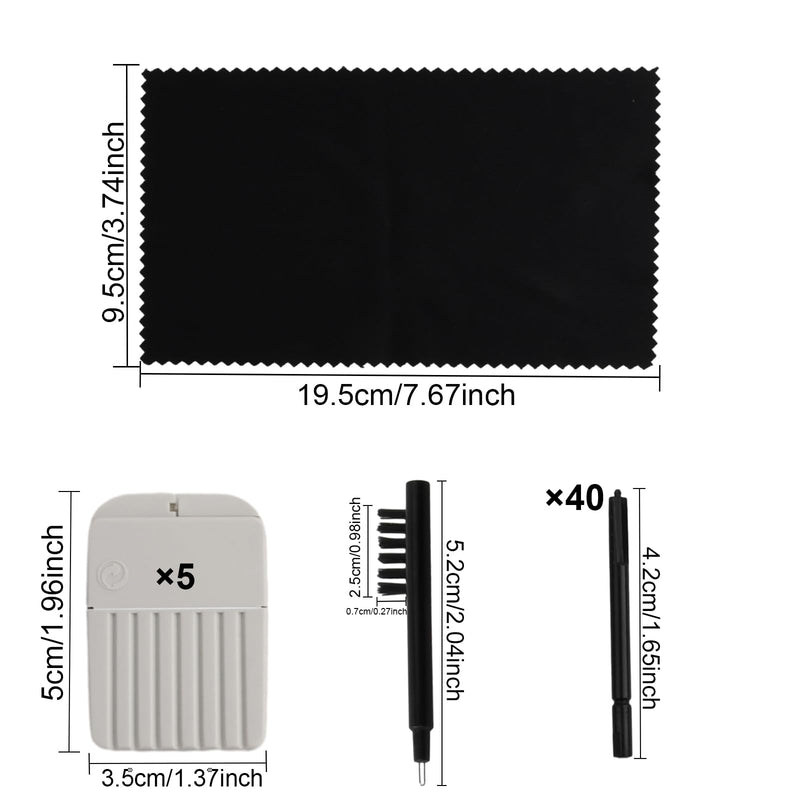 Hearing Aid Filter, Set of 5 (40 Pcs) Ear Wax Filter, Replacement Filter, Cleaning Brush and Cleaning Cloth - for Widex, Phonak, Resound etc