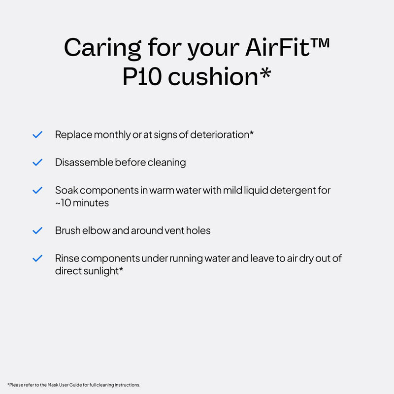 [Australia] - ResMed P10 Nasal Pillow Cushion - Replacement Silicone CPAP Mask Cushion - Frame System & Headgear Not Included - Premium CPAP Accessory - Large 