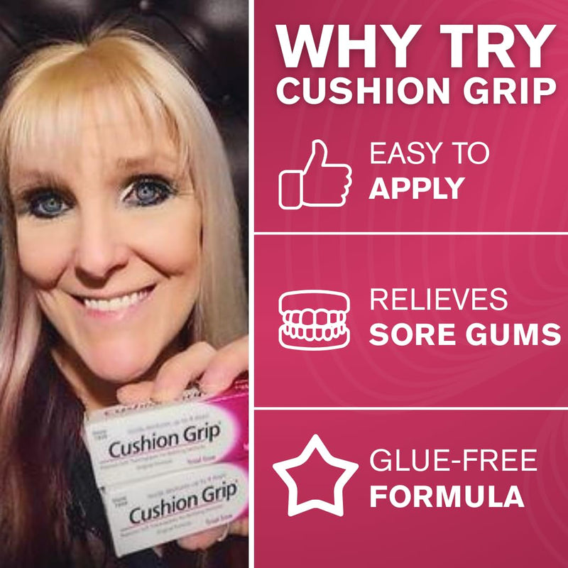 [Australia] - Cushion Grip Denture Adhesive, 0.35 oz (Travel Size) ‚Äì Long-Lasting, Glue-Free Thermoplastic Formula for a Comfortable, Secure Denture Fit Up to 4 Days 1 Pack 