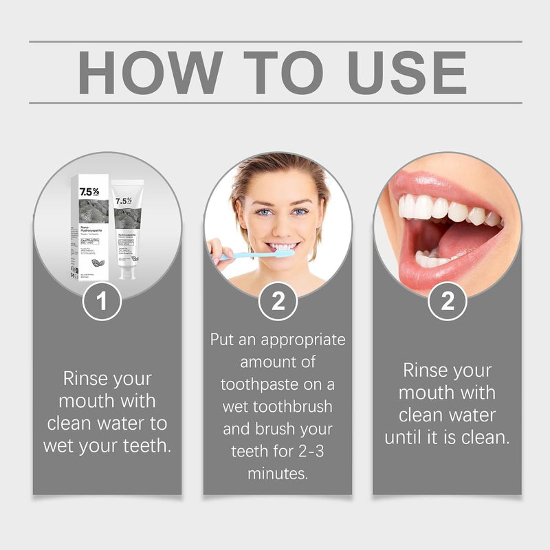 Hydroxyapatite Toothpaste for Advanced Enamel Protection, Gentle and Effective Formula, Fresh Breath, Deep Cleaning Care Toothpaste,Suitable for Sensitive Teeth (2) 2
