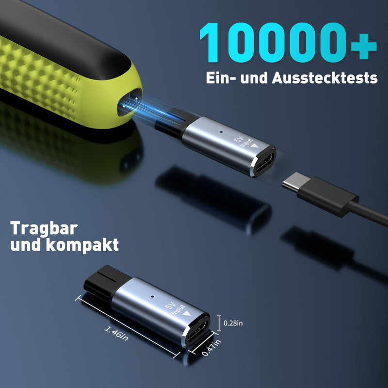 [Australia] - 5V USB C Charger Adapter Charging Converter for Philips Noreclo One Blade Shaver QP2734 QP2824 QP2724 QP2834 QP4631 MG7930 MG7950 MG9530 7000 9000 Series, Type C Converter Charger Adapter 