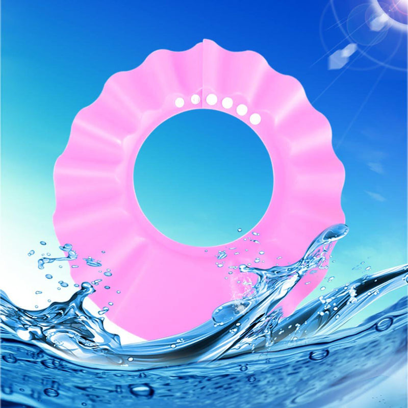 [Australia] - Safe Shampoo Shower Bathing Protection Bath Cap Soft Adjustable Visor Hat for Toddler, Baby, Kids, Children (pink) Pink 