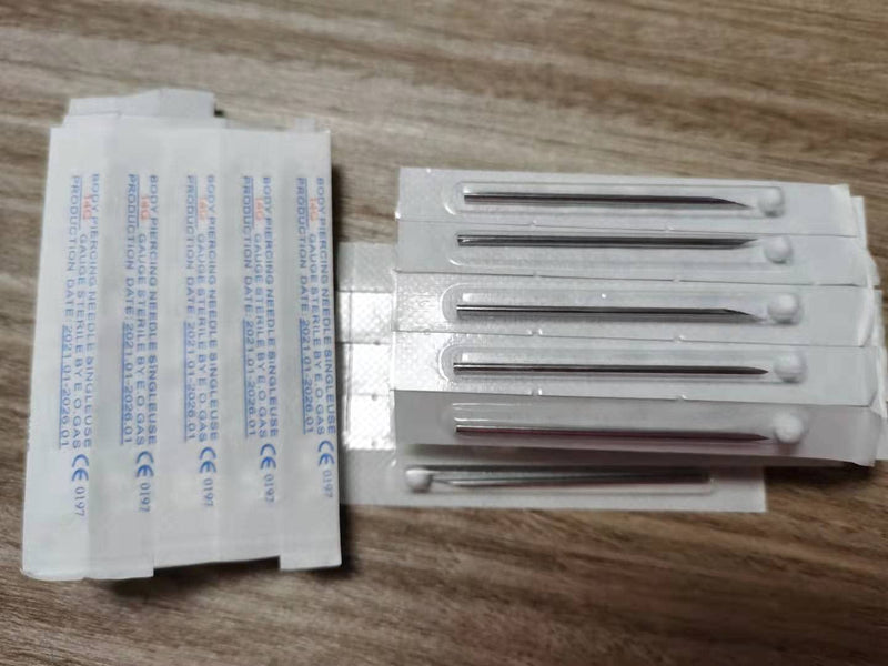 JIESIBAO 50PCS Mixed Body Piercing Needles, 12G 14G 16G 18G 20G Stainless Steel Sterile Disposable Ear Nose Navel Nipple Lip Piercing Needles Mixed size-50pcs(12G 14G 16G 18G 20G )