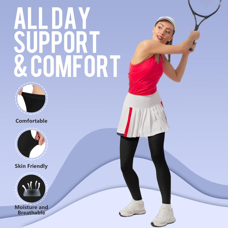[Australia] - Compression Pantyhose for Women, 20-30 mmHg Footless Graduated Support Medical Compression Stockings Large Black 