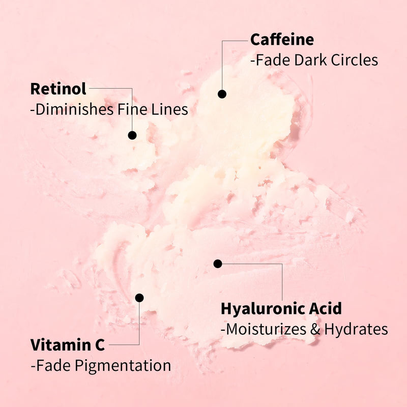 UJhay Retinol Eye Stick, Anti-Aging Eye Balm with Caffeine & Vitamin C, Reduces Wrinkles Dark Circles Puffiness Under-Eye Bags, Hydrating Firming Eye Cream