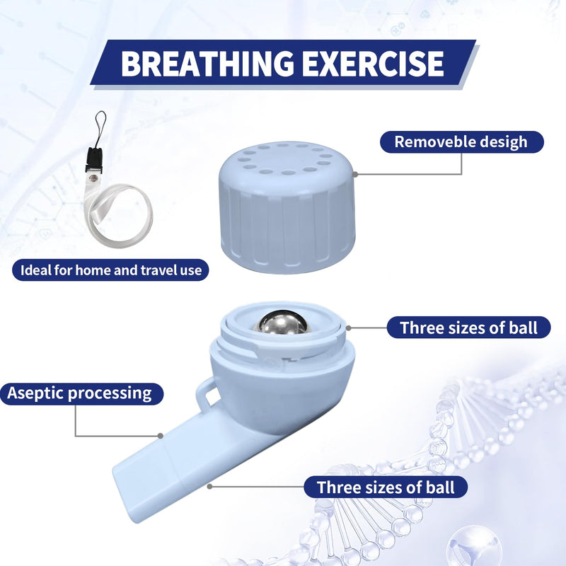 [Australia] - Lung TrainerÔºàOTCÔºâBreathing Exercise Device for LungsÔºåEnhance Respiratory MuscleÔºåEquipped with 3 Balls Blue' 
