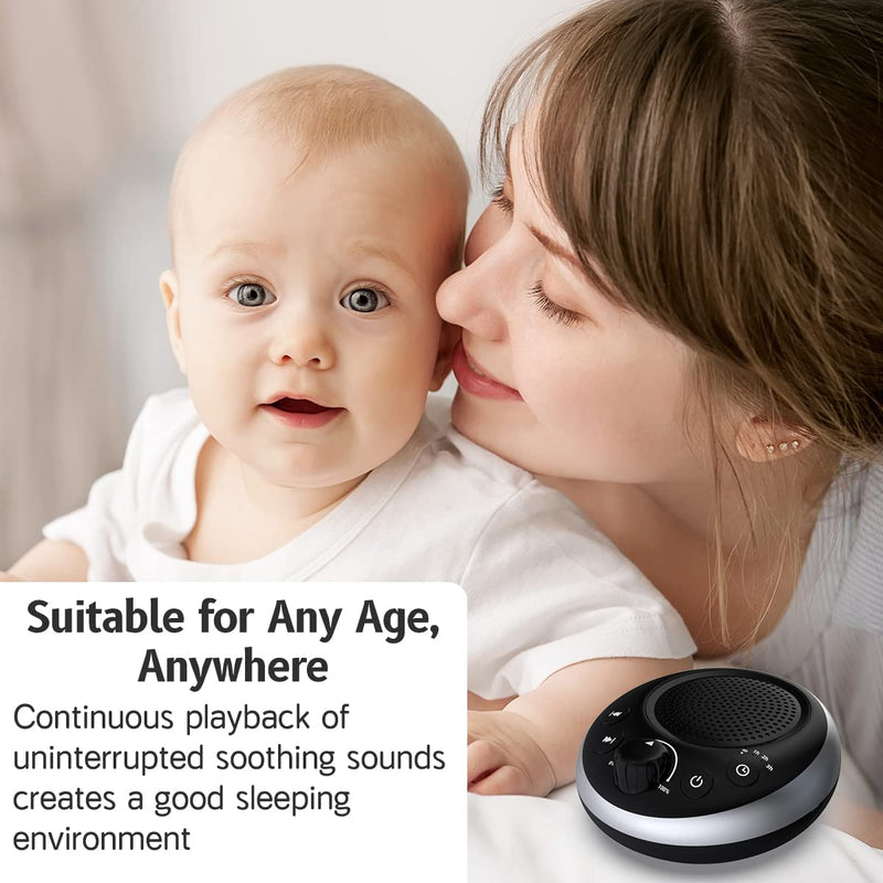 [Australia] - (2024 Upgrade)Rechargeable Portable Brown Noise Machine 2000mAH Large Battery Sound White Noise Machine 30 Soothing Sounds for Baby Kids Adults Sleep Machine Auto-Off Timer for Travel Camping and Home 