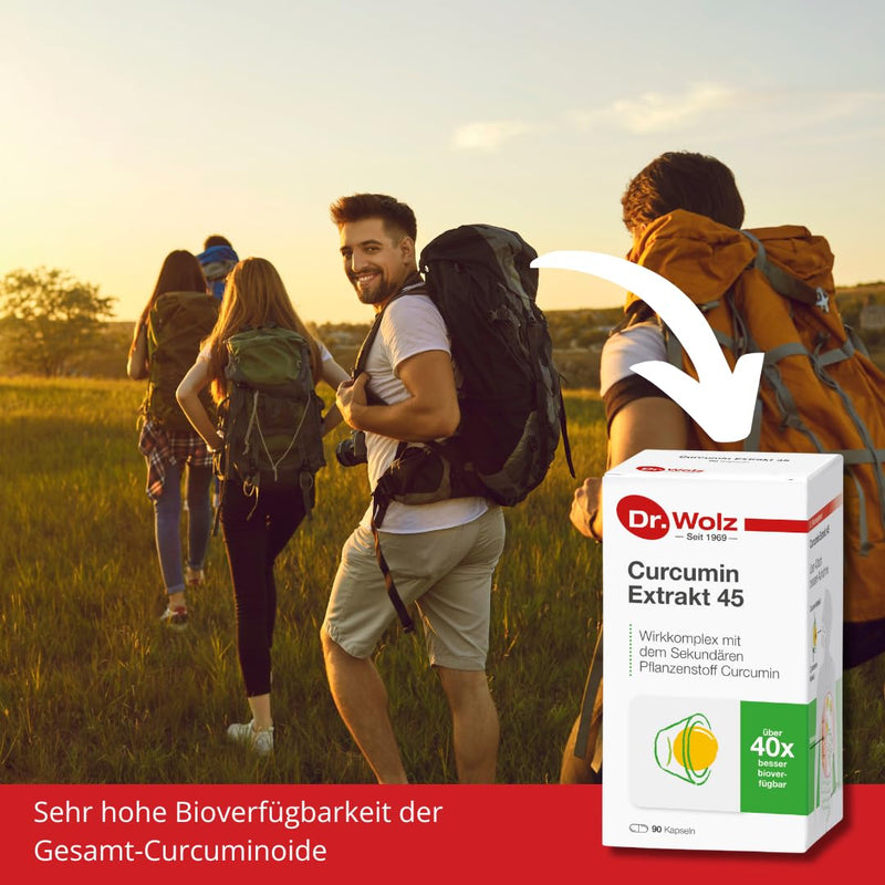 [Australia] - Curcumin Extract 45 Dr. Wolz | over 40 times higher bioavailability | Vegan | 90 capsules | Turmeric, 90 pieces (pack of 1) 