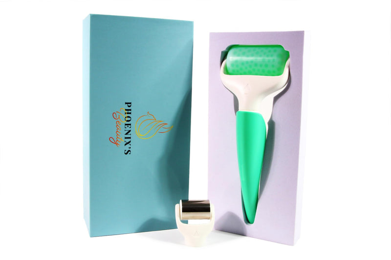 [Australia] - Phoenix's Beauty Ice Roller for Face, Eyes & Neck | Cryotherapy | 2-in-1 Facial Roller | Puffiness Reduction & Skin Revitalization | Skin Care Tools Green 