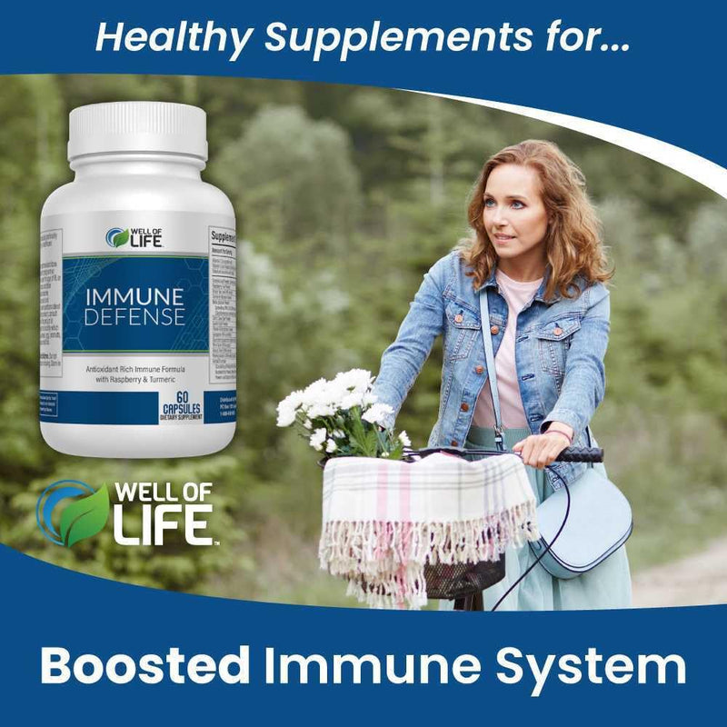 Well of Life Immune Defense 600mg - Immune Support Supplement with Turmeric, Graviola, Green Tea, Garlic - Immunity Vitamins for Adults - 60 Vegan Capsules, Non-GMO 60 Count (Pack of 1)