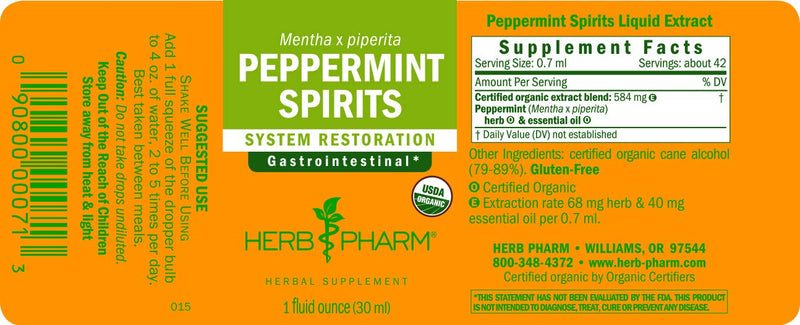 [Australia] - Herb Pharm, Peppermint Spirits Organic, 1 Fl Oz 1 Fl Oz (Pack of 1) 
